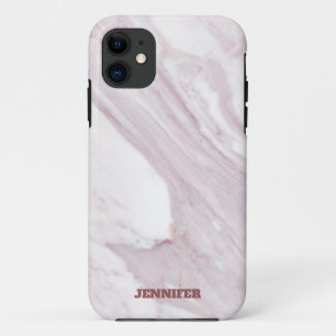 Pale Pink And White Marble Stone iPhone 11 Case