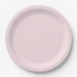 Pale pink and white mini dot paper plate