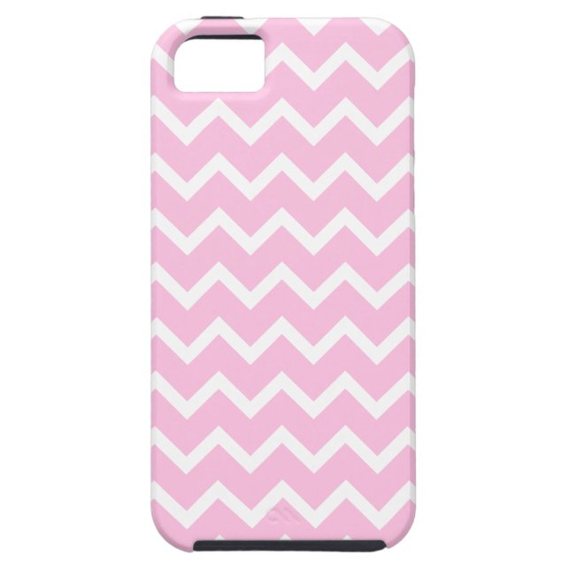 Pale Pink and White Zigzag Pattern. Case-Mate iPhone Case (Back)