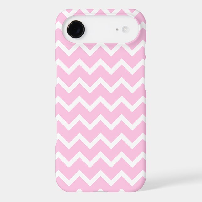 Pale Pink and White Zigzag Pattern. Case-Mate iPhone Case (Back)
