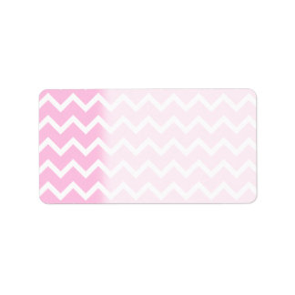 Pale Pink and White Zigzag Pattern. Label