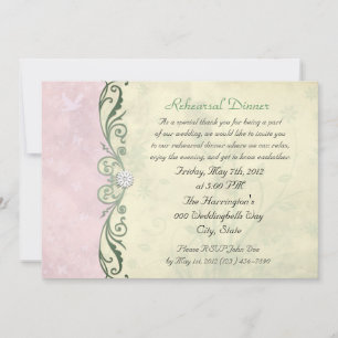 Pale Pink and Yellow Floral Rehearsal Dinner Invitation