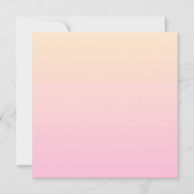 Pale pink and yellow gradient background invitation (Front)