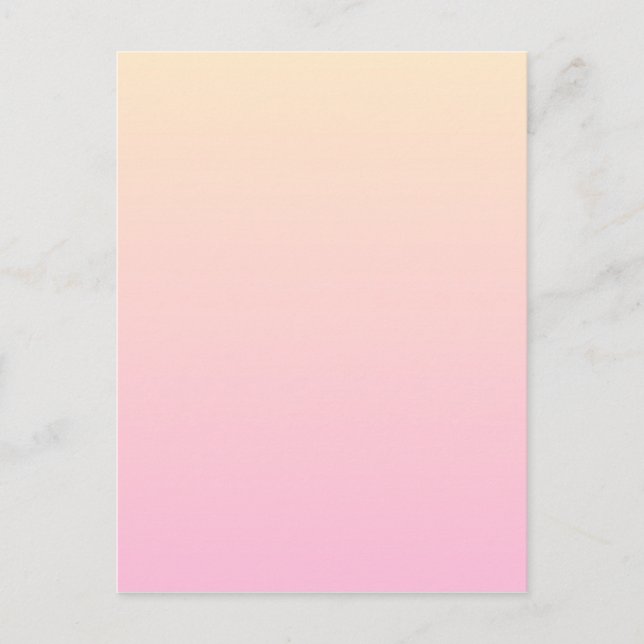 Pale pink and yellow gradient background invitation postcard (Front)