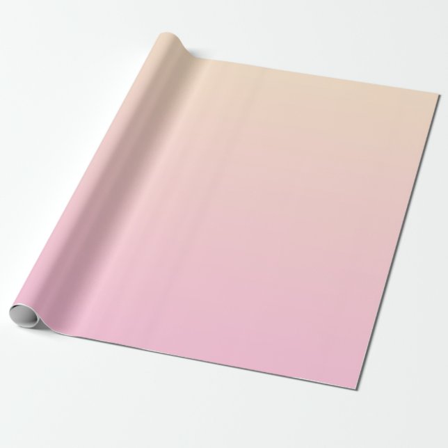 Pale pink and yellow gradient background wrapping paper (Unrolled)
