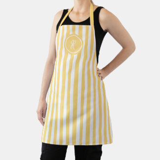 Pale Pink Beach Stripe Personalised Monogram  Apron