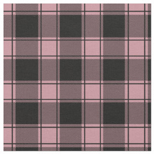 Pale Pink & Black Buffalo Plaid Fabric