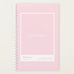 Pale Pink Block Quote | Fully Customisable Planner<br><div class="desc">Bold colour. Clean design. Room to make it yours. This undated quote planner from the Foundation Series features a soft pink cover with a minimalist white frame and the empowering quote “Live boldly.” It’s designed for anyone who loves strong colour without visual clutter. There is a total of 5 pre-made...</div>
