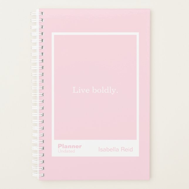 Pale Pink Block Quote | Fully Customisable Planner (Front)