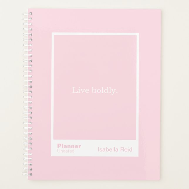 Pale Pink Block Quote | Fully Customizable Planner (Front)