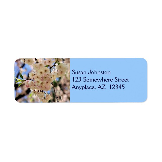 Pale Pink Blossoms Flower Address Label Return Address Label (Front)