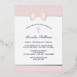 Pale Pink Bow Baptism