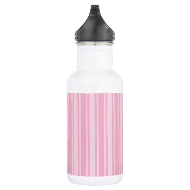 Pale pink candy stripes 532 ml water bottle (Right)