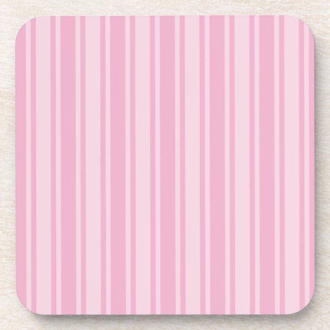 Pale pink candy stripes coaster (Front)