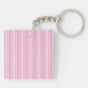 Pale pink candy stripes key ring