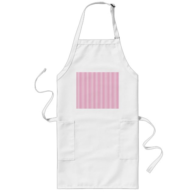 Pale pink candy stripes long apron (Front)
