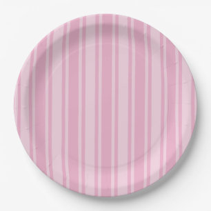 Pale pink candy stripes paper plate