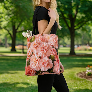 Pale Pink Carnations Tote Bag