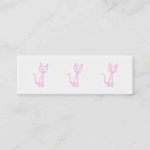 Pale Pink Cat, Winking. Mini Business Card