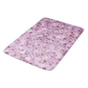 Pale Pink Cobbled Patchwork Terrazo Pattern Bath Mat