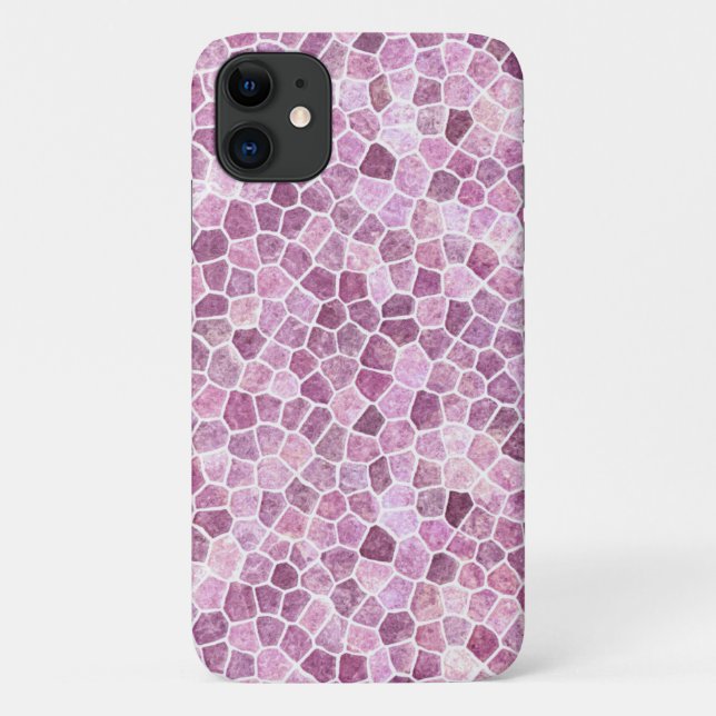 Pale Pink Cobbled Patchwork Terrazo Pattern Case-Mate iPhone Case (Back)