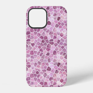Pale Pink Cobbled Patchwork Terrazo Pattern iPhone 12 Case