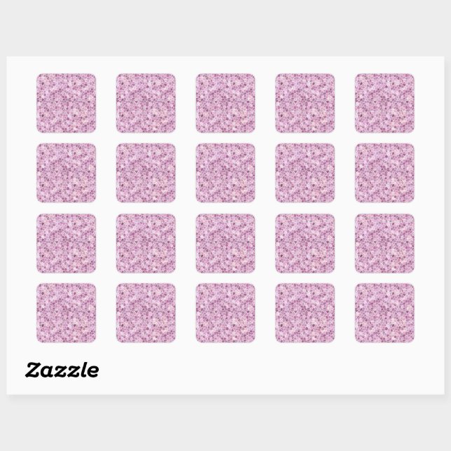 Pale Pink Cobbled Patchwork Terrazo Pattern Square Sticker (Sheet)