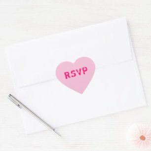 Pale Pink Conversation Heart RSVP Sticker
