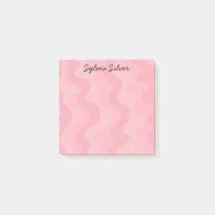 Pale Pink Curves CUSTOM Chic Monogram Personalized Post-it Notes