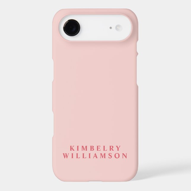 Pale Pink Customised Name Stylish Modern Monogram  (Back)