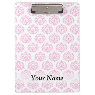 Pale pink damask clipboard