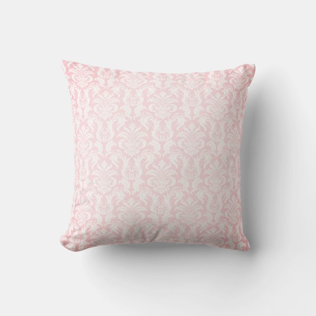 Pale Pink Damask Elegant Minimalist Custom  Cushion (Front)