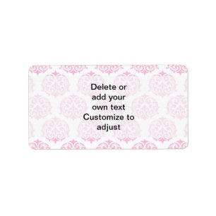 Pale pink damask label