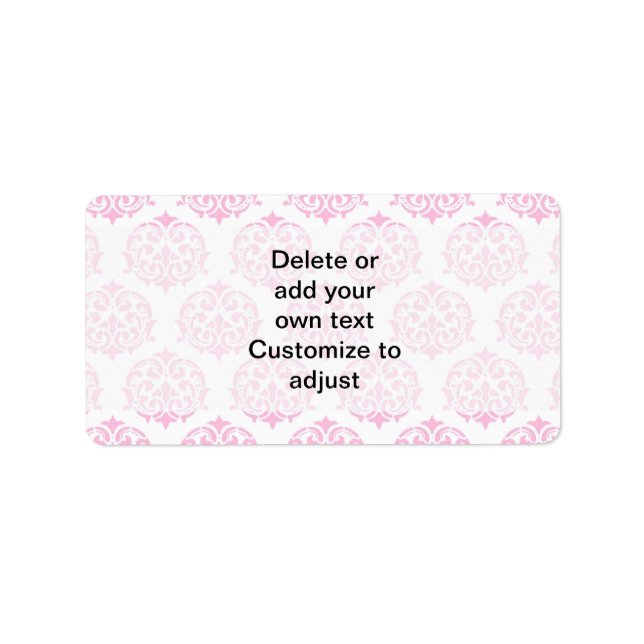 Pale pink damask label (Front)