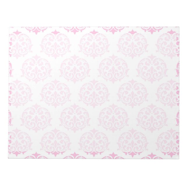Pale pink damask notepad (Front)