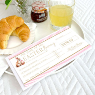 Pale Pink Easter Cheque Gift Voucher Card