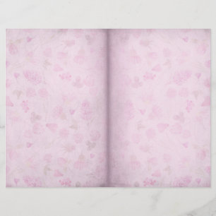 Pale Pink Floral Shabby Scrapbook Paper