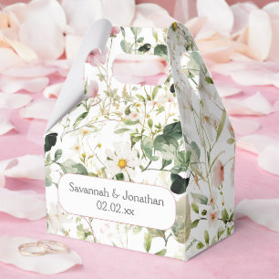 Pale Pink Floral Wedding Favour  Box