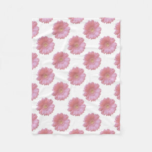 Pale pink gerbera daisy fleece blanket