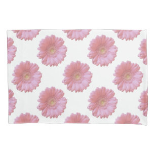 Pale pink gerbera daisy pillowcase