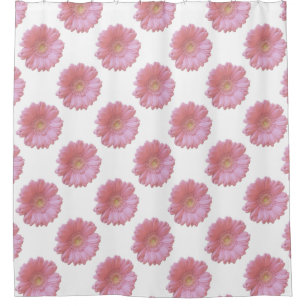 Pale pink gerbera daisy shower curtain