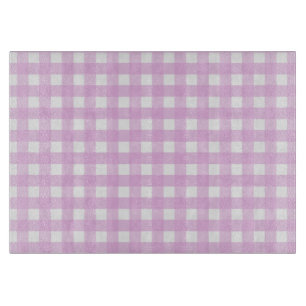 Pale pink gingham cutting board