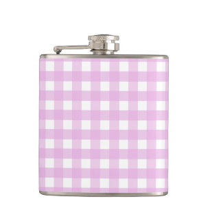 Pale pink gingham hip flask