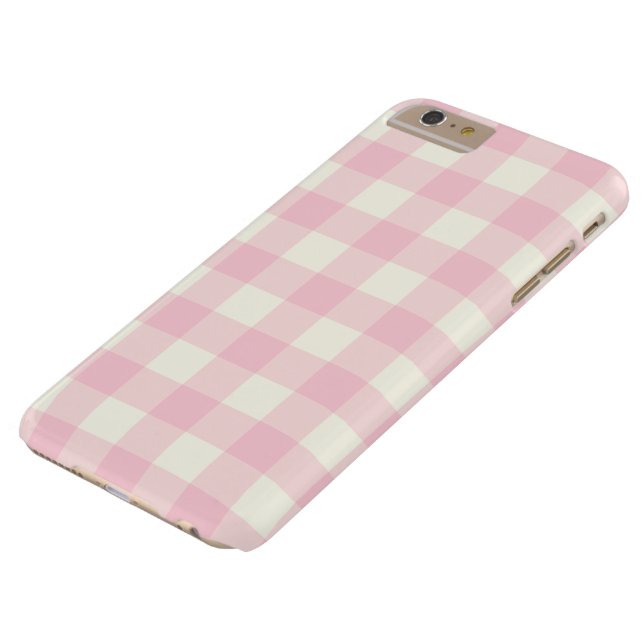 Pale Pink Gingham iPhone 6 Plus Case (Top)