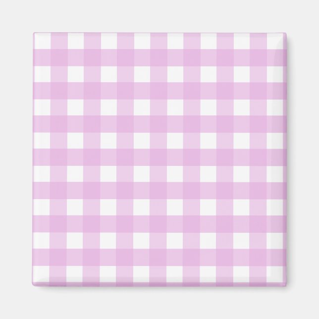 Pale pink gingham magnet (Front)