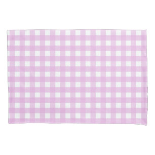 Pale pink gingham pillowcase