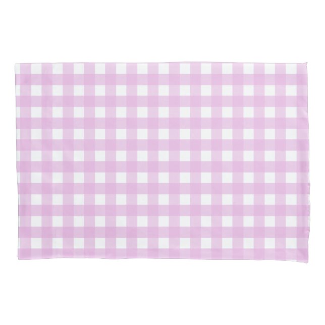 Pale pink gingham pillowcase (Front)