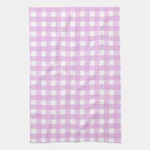 Pale pink gingham tea towel