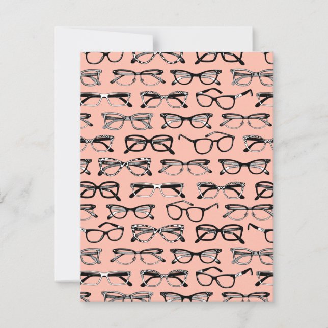 Pale Pink Glasses, Eyeglasses, Eyewear Card (Front)