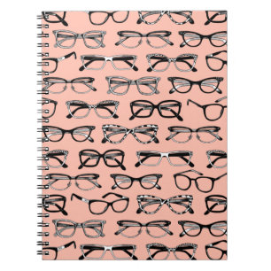 Pale Pink Glasses, Eyeglasses, Eyewear Notebook